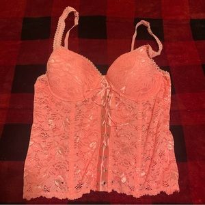 Salmon pink bralette. Laced and new with tags. Large